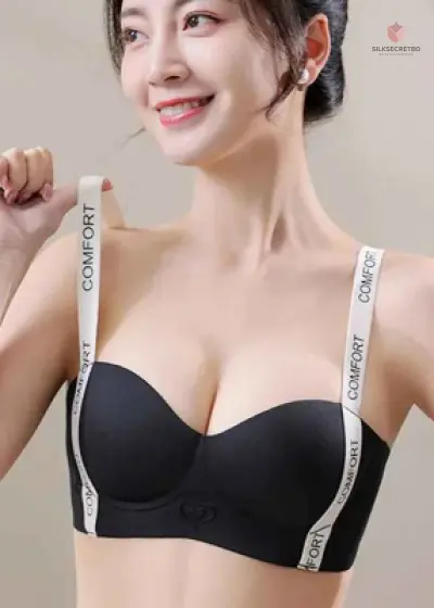 Women's Underwear Small Chest Gathered Look Big Anti-Sagging Top Push up Seamless No Steel Ring Beau