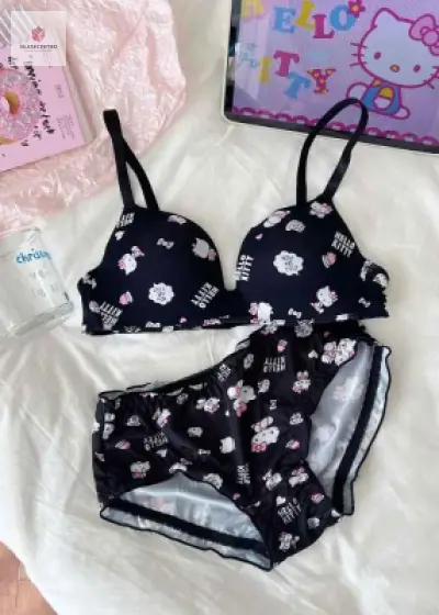 Sanrio Cartoon Hello Kitty Girls Comfort Bra and penty set