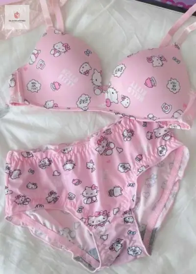 Sanrio Cartoon Hello Kitty Girls Comfort Bra and penty set secondary