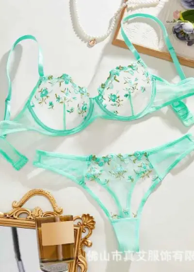 Sexy Set Cosplay Costumes Dessous Transparent Bralette 2-teilige Push-Up Panty Sets secondary