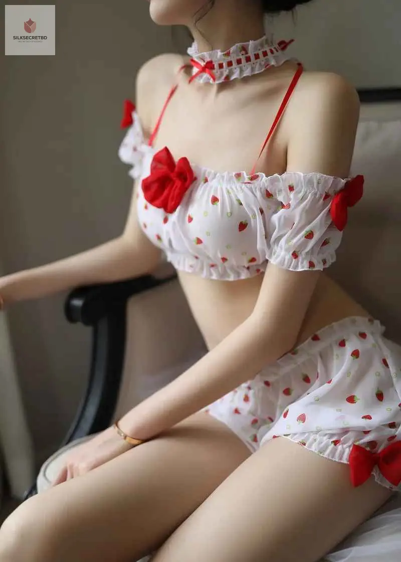 2026 Sweet Strawberry Maid Cosplay Lingerie Set