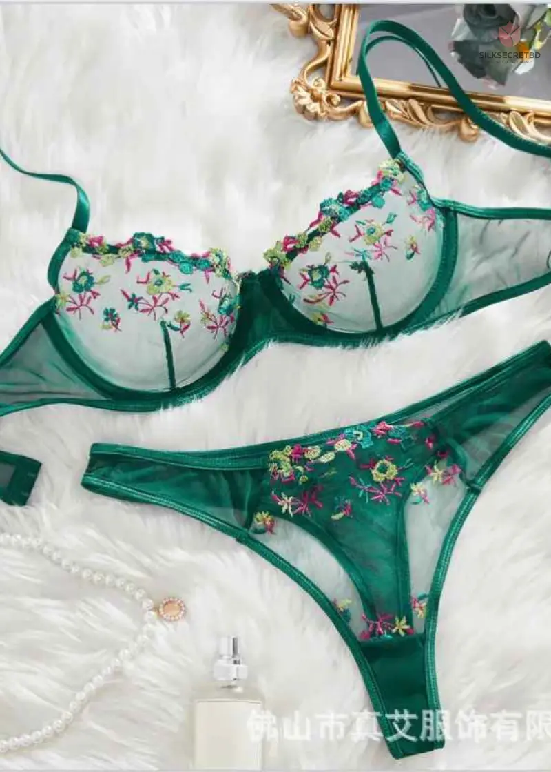 Sexy Set Cosplay Costumes Dessous Transparent Bralette 2-teilige Push-Up Panty Sets