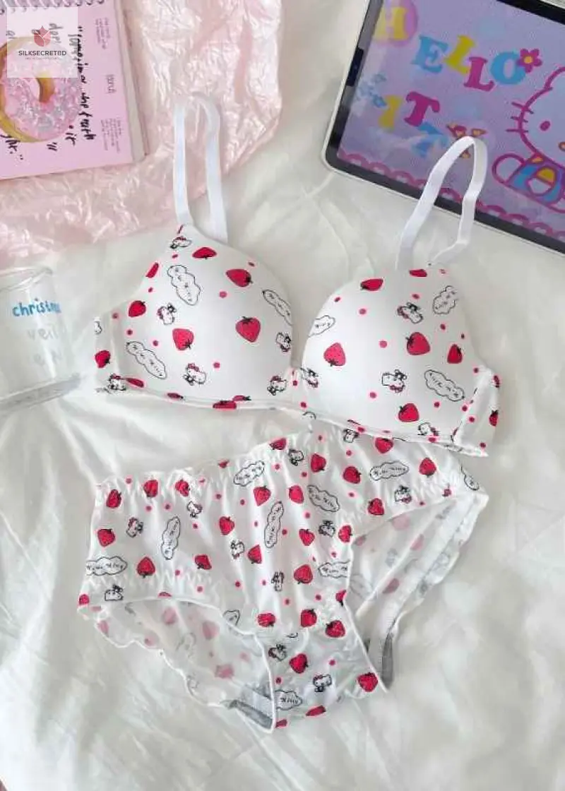 Sanrio Cartoon Hello Kitty Girls Comfort Bra and penty set