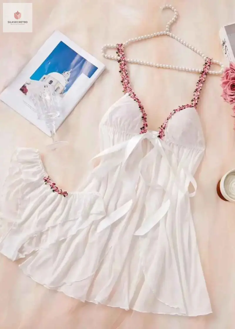 Front Closure Transparent Lace Lingerie | Floral Sleepwear