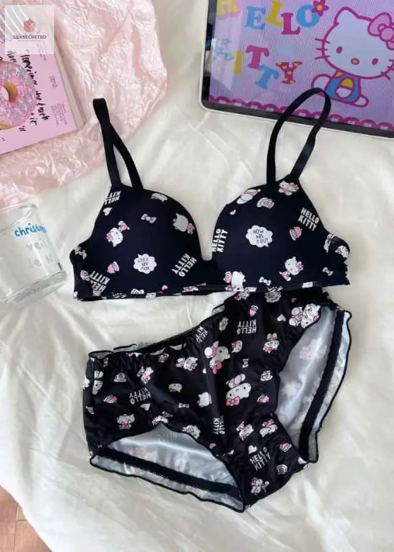 Sanrio Cartoon Hello Kitty Girls Comfort Bra and penty set