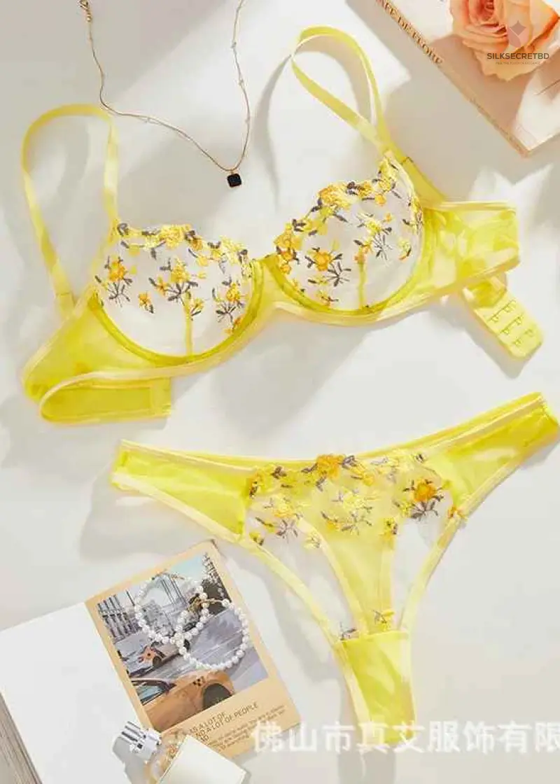 Sexy Set Cosplay Costumes Dessous Transparent Bralette 2-teilige Push-Up Panty Sets