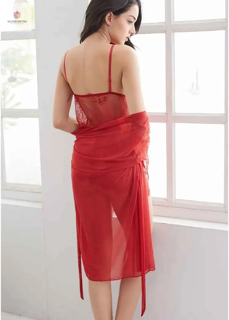 Sexy Lace Mesh Nightgown Sleepwear