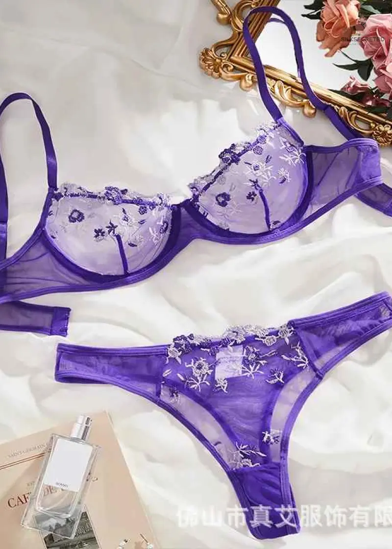 Sexy Set Cosplay Costumes Dessous Transparent Bralette 2-teilige Push-Up Panty Sets