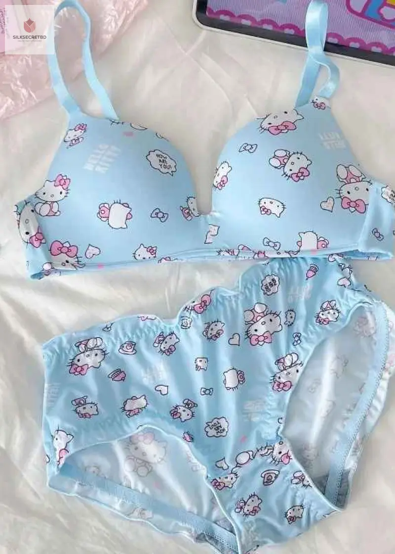 Sanrio Cartoon Hello Kitty Girls Comfort Bra and penty set
