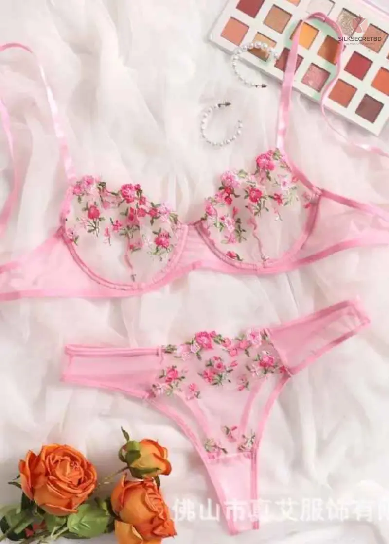 Sexy Set Cosplay Costumes Dessous Transparent Bralette 2-teilige Push-Up Panty Sets