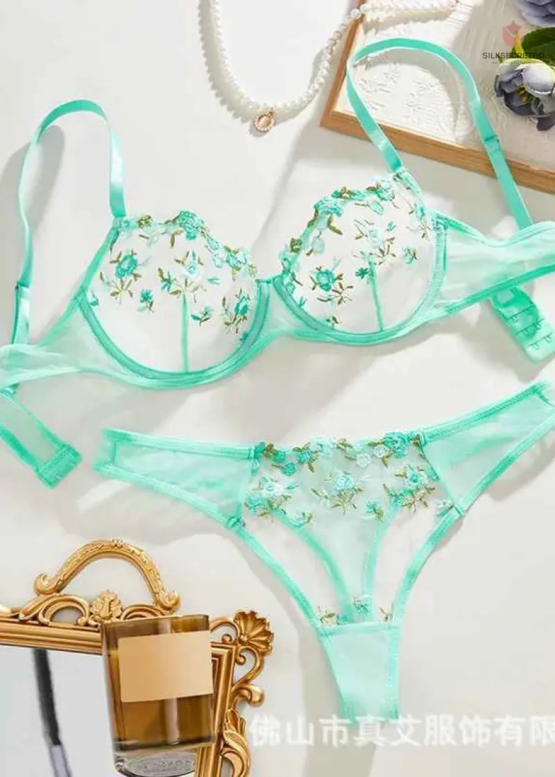 Sexy Set Cosplay Costumes Dessous Transparent Bralette 2-teilige Push-Up Panty Sets