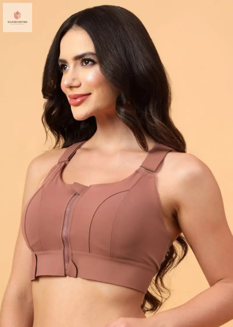 আপনার আত্মবিশ্বাস Premium Front Zip Comfort & Support Sports Bra