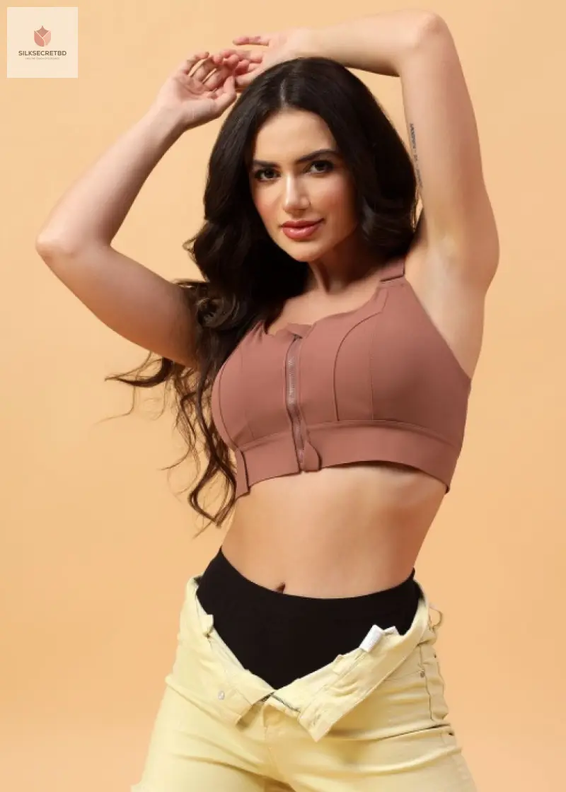আপনার আত্মবিশ্বাস Premium Front Zip Comfort & Support Sports Bra