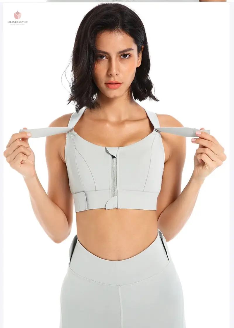 আপনার আত্মবিশ্বাস Premium Front Zip Comfort & Support Sports Bra