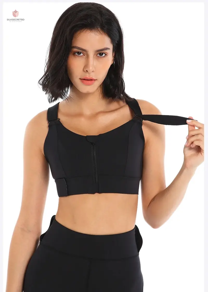 আপনার আত্মবিশ্বাস Premium Front Zip Comfort & Support Sports Bra